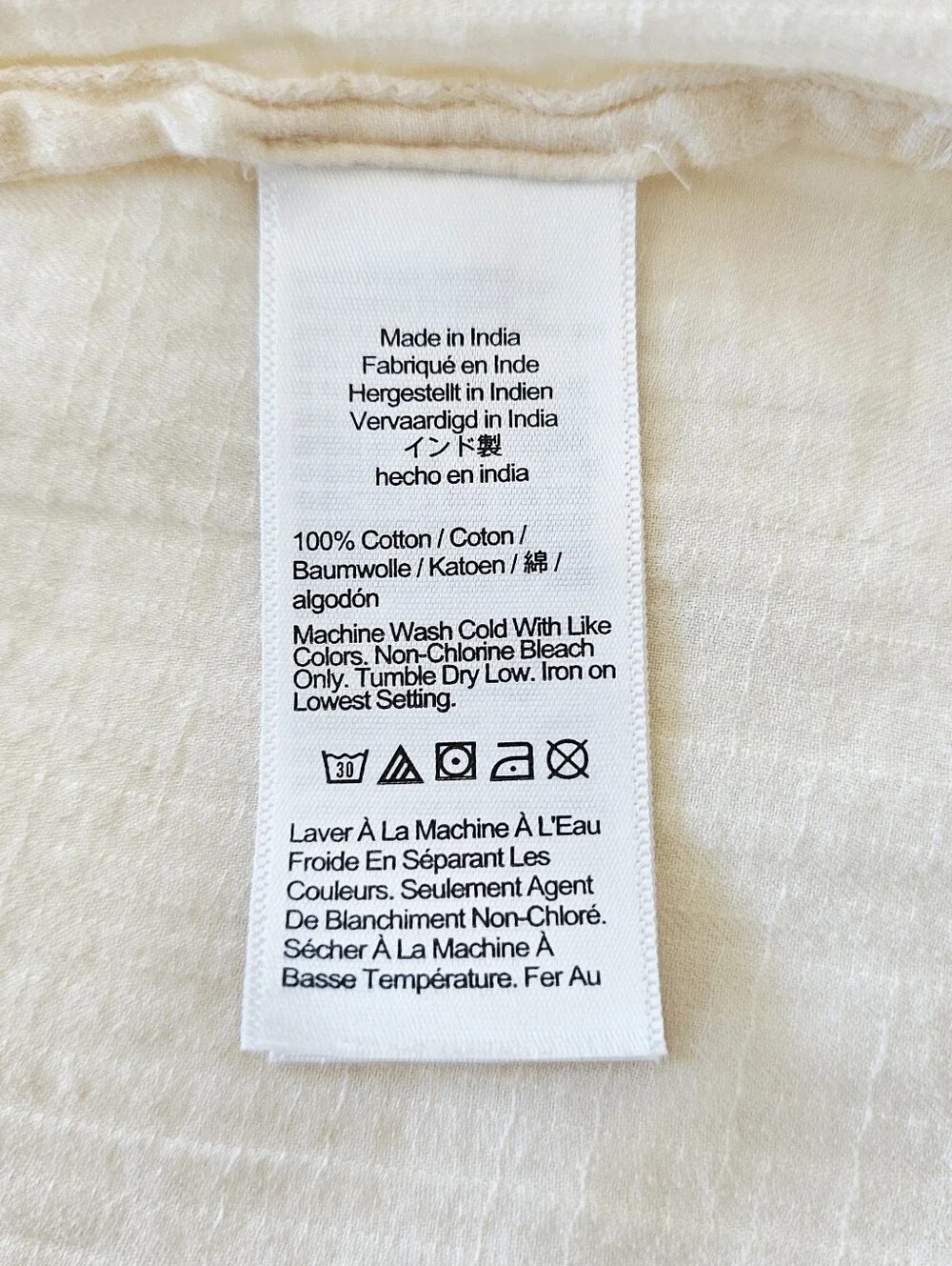 J. Crew Cream Long Beach   Shirt in Airy Gauze